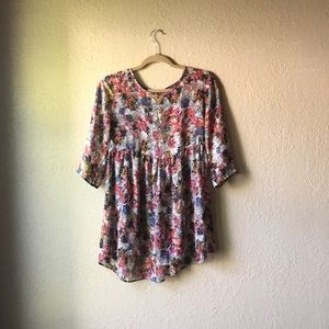 Nordstrom Sheer Floral  Tunic